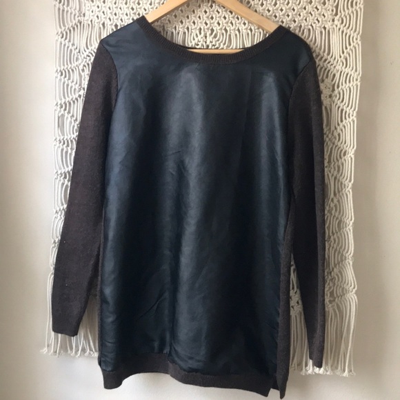 Halogen merino wool and faux leather sz M - Picture 2 of 7